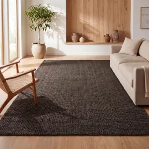 JONATHAN Y Pata Hand Woven Chunky Jute Area Rug Brown; for Living Room, Kitchen, Bedroom, Dining Room, Office