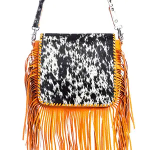 Oro Valley Leather & Hairon Bag in Blazing Orange