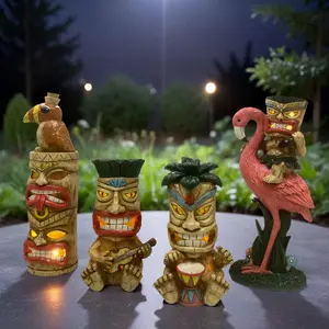 Tiki Statue, Outdoor Decoration, Garden Tiki Statue, Tiki Bar, Outdoor Courtyard, Lawn Balcony Bar Party Decoration, Waterproof Garden Sculpture, Garden Sculptures Statues, Exterior Decorative Statues