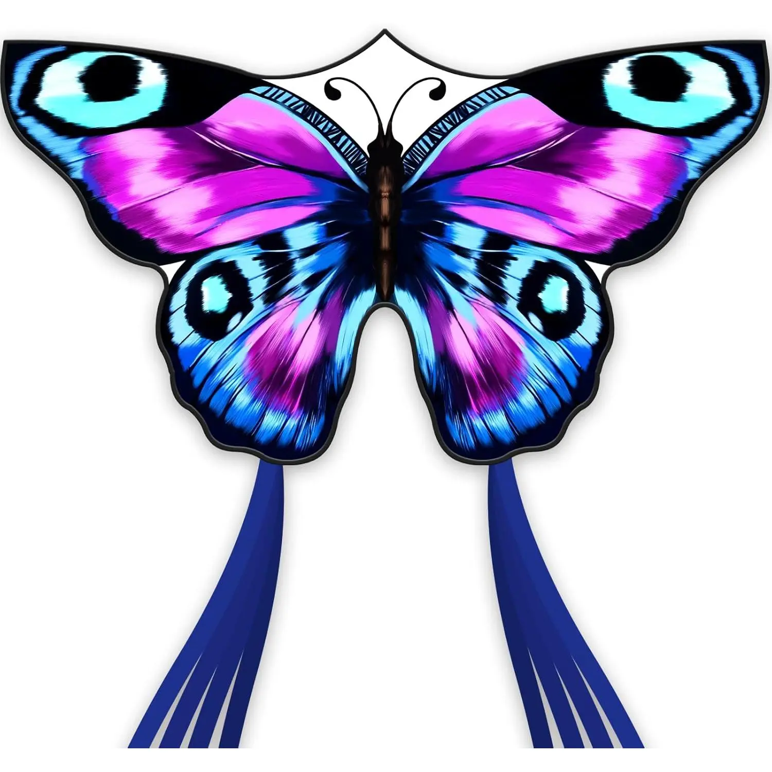 Sgftre Chroma Blue Dreamy Butterfly Kite for Kids, Purple Crystal Sgftre Kite Accessory with Chroma Polyester, Glass Fibre Poles, 328ft Line, Line Board, Manual, Easy-Carry, Easy-Clean, Wear-Resistant for Outdoor Family Activity