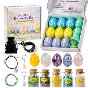 [Ships within 24 hours] Blind Box Gift Set: 12-Piece Dinosaur Toys and Natural Gemstones, Children's Science Gift with Story Cards, Party Favors, Perfect for Treasure Hunts