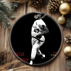 Christmas Ornaments Mlb Baseball League Bob Gibson Tree Acrylic Circle Decor Family Holiday Gift For Friends Birthday New Year