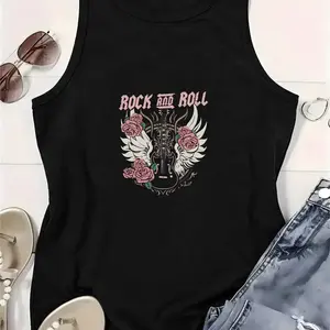 Rock N’ Roll Rose Guitar Tank Top	