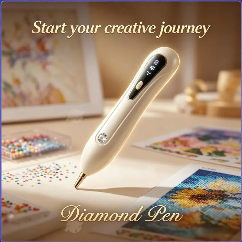 Electric Diamond Painting Pen, Creative Cordless Diamond Art Vacuum Pen no Wax Needed, Rechargeable Diamond Painting Tools, Adjustable Suction Mode Diamond Art Kits Accessories for Adults & Kids