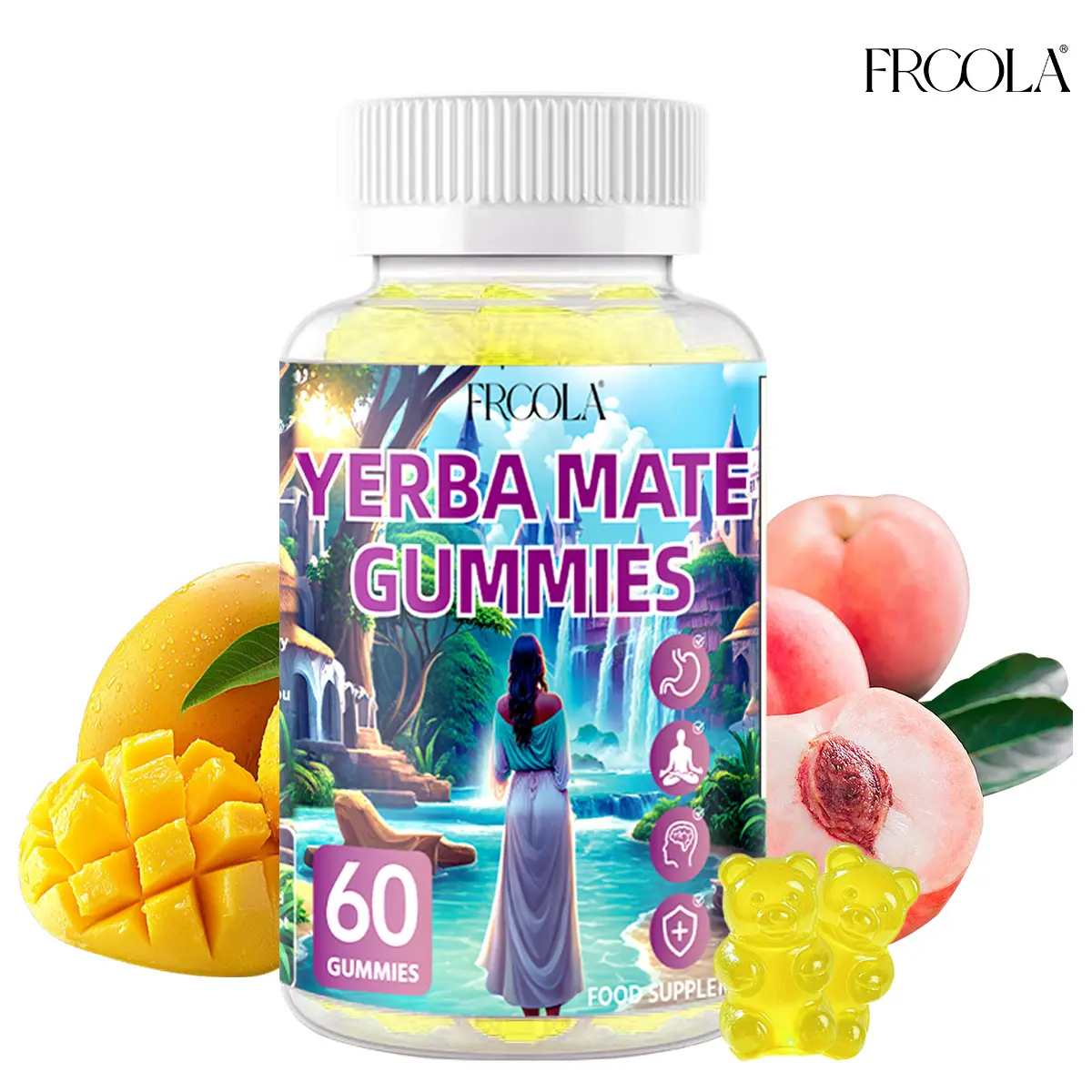 【Clearance Sale】Yerba Mate Gummies – 60 Vegan Energy Gummies with Yerba Mate Extract, Stevioside, Lion's Mane, Ashwagandha, Potassium, Magnesium, Chlorophyll for Boost Focus, Immunity & Cardio Health – Non-GMO, Gluten-Free, Vitality & No Crash