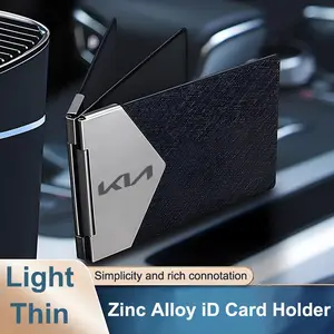 Car Driver License Card Holder Aluminum Thin ID Credit Case Accessories For KIA Soul Cadenza K5 K9 Proceed Niro Sportage EV3 Carnival Forte EV6 K8 Stinger RIO Cerato Ceed Sorento Picanto Telluride Ray EV Syros K4 Borrego Sonet Optima Seltos Stonic