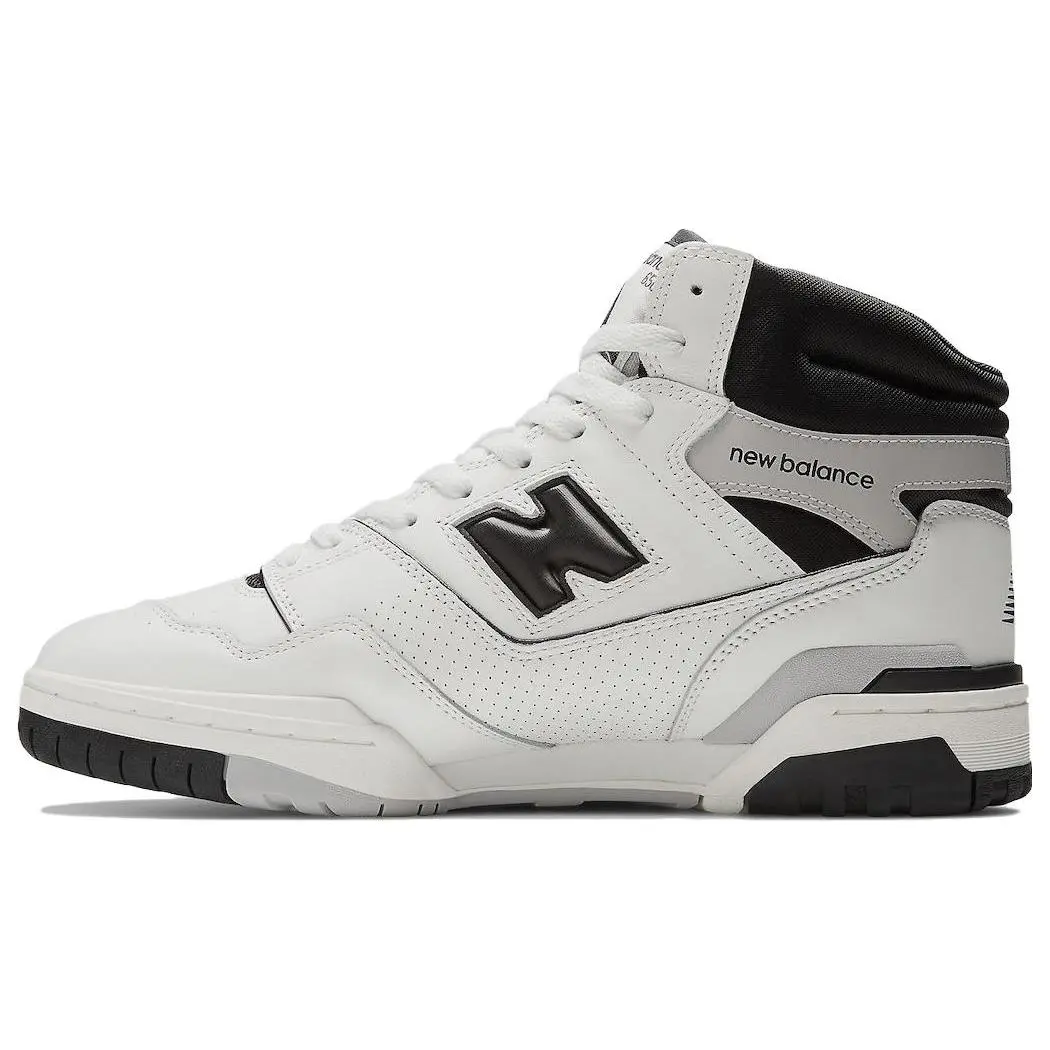 New Balance 650 White Black' High Top Sneakers Retro Versatile Cushioned Unisex BB650RCE
