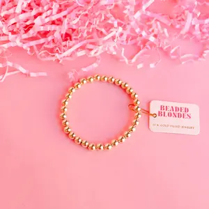 6MM Gold Beaded Bracelet
