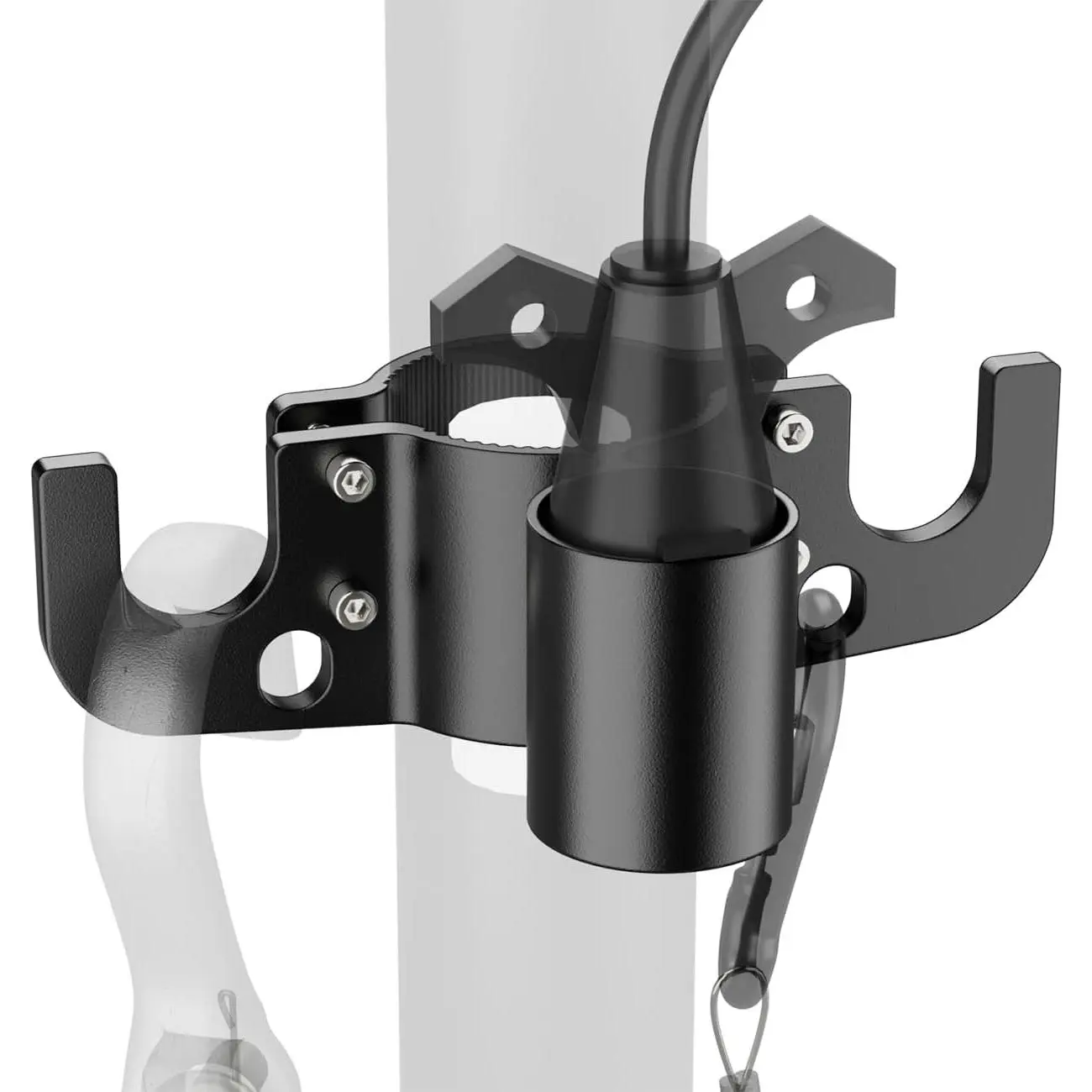 Heavy-Duty Aluminum Metal Trailer Towing Chain Organizer, 7-Way Plug Holder, RV Tongue Jack Accessory