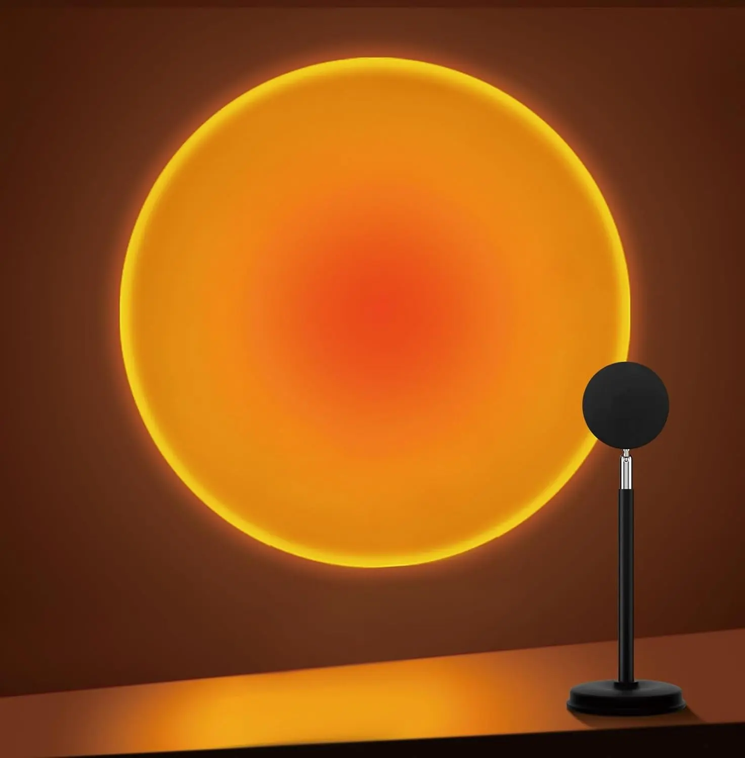 Roomy Sunset Lamp Projector,180 Degree Rotation Sun Projection Light | Led Night Light Floor Lamp with USB Port,Sunset Lamps for Photography Party Bedroom Decor,Christmas Gift for Women