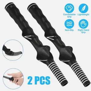 2Pcs Right-Hand Golf Swing Training Grip Standard Teaching Aid Warm Up Trainer Comfortable Lightweight Non-Slip Grip