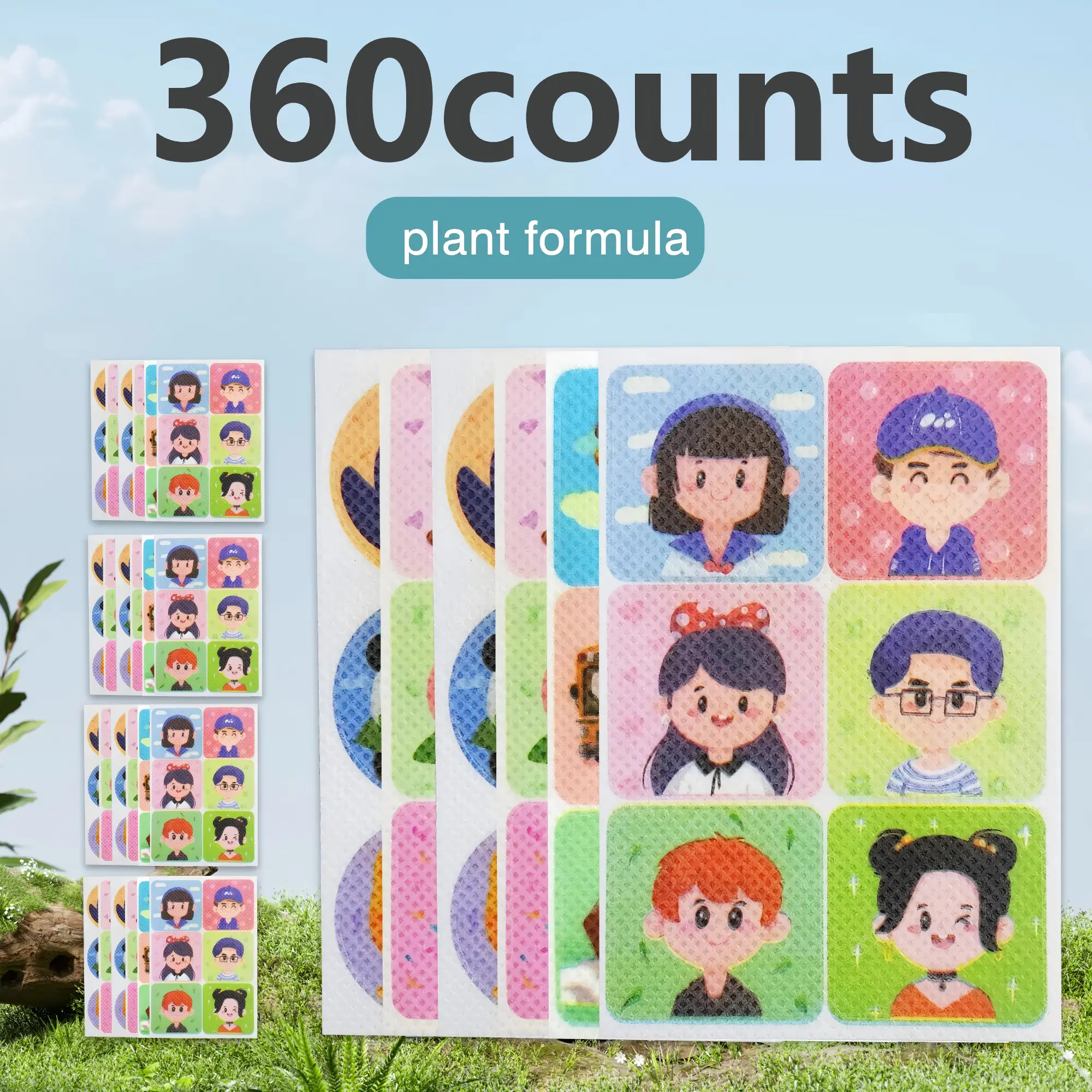 360-Count Animal Theme Insect Repellent Stickers, Cute Animal Design, Versatile and Convenient for Clothes, Backpacks, Chairs, Effective Protection to Prevent Insect Bites, Maintains Effectiveness When Sealed, 360 Counts