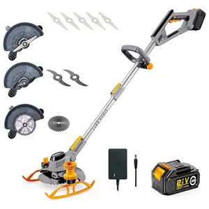 【Father’s Day Gift】2026 Upgraded Cordless Grass Trimmer with 3 Cutting Heads, 21V 4A 3000mAh High Capacity Battery Powered Electric Grass Mower for Garden Yard