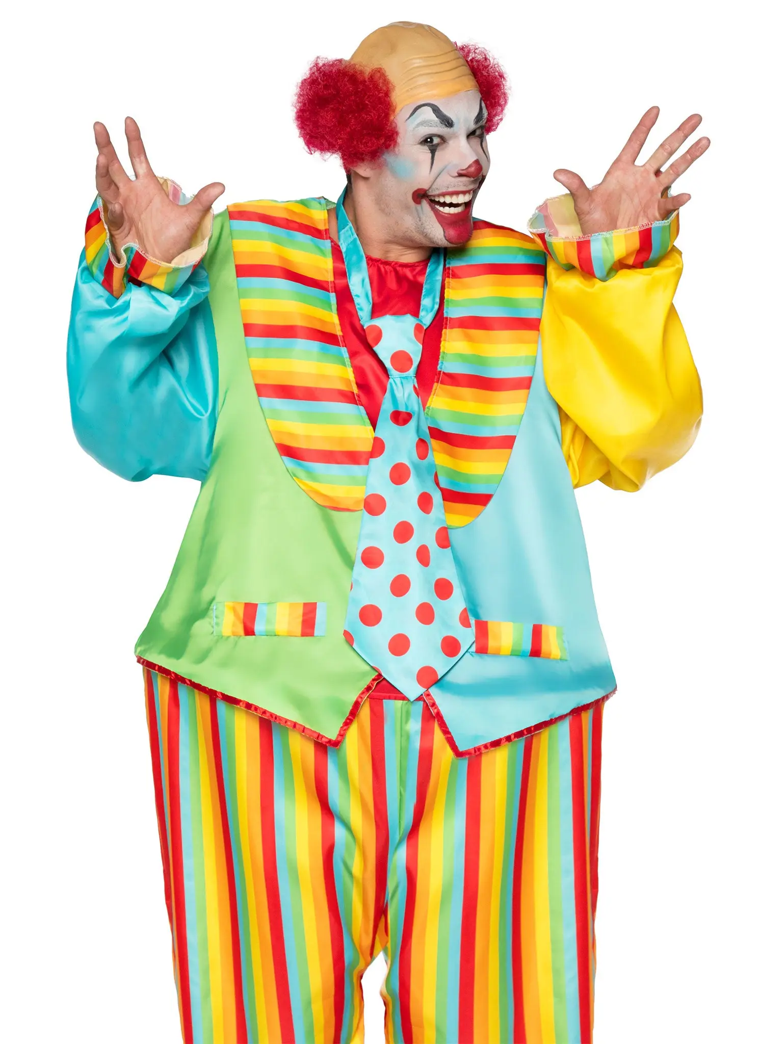 Men's Circus Clown Halloween Costume Set - Colorful Circus Jumpsuit Cosplay by Leg Avenue