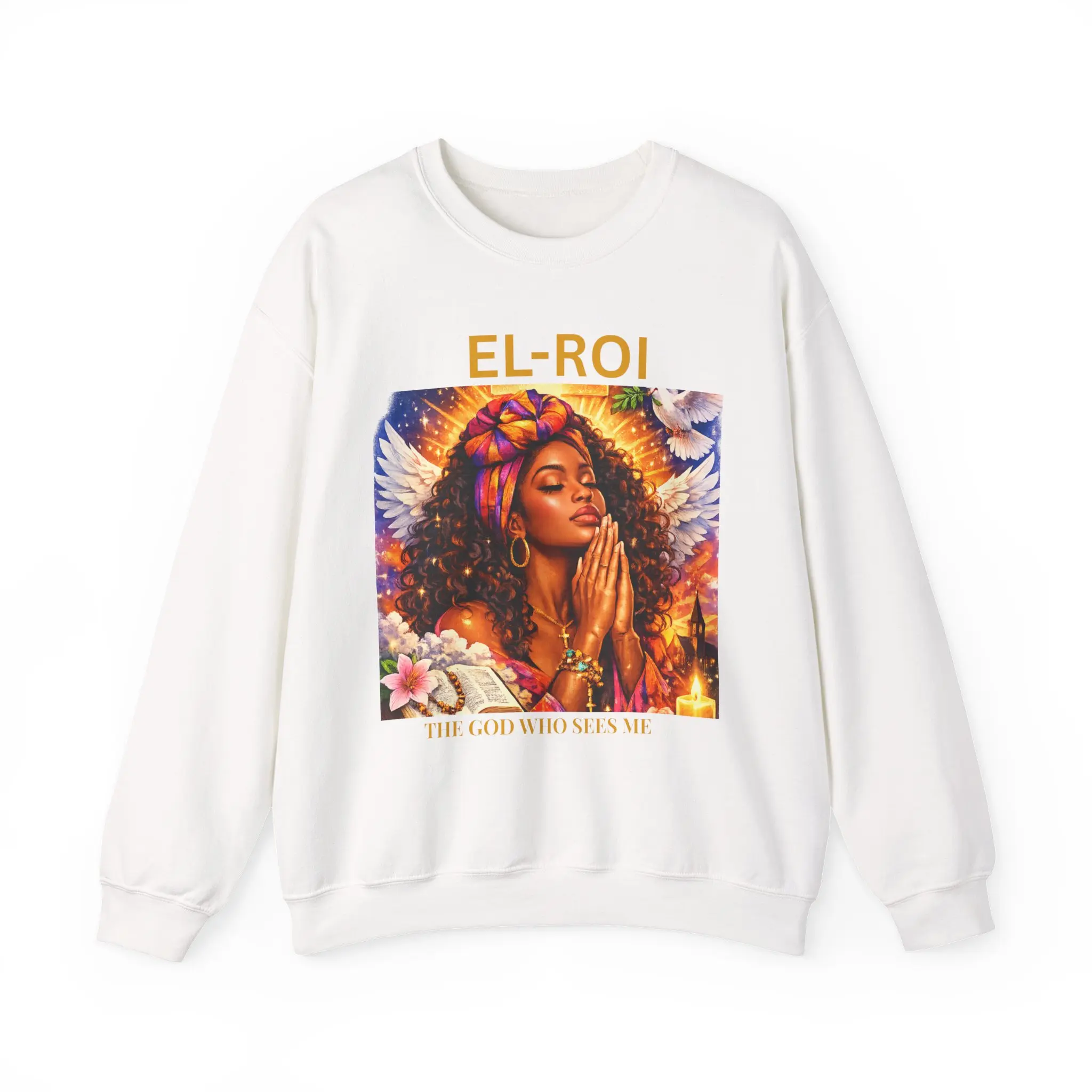 El Roi The God That Sees Me Sweatshirt, Christian Faith Shirt, Afrocentric Prayer Woman, Biblical Name of God, Inspirational Christian Gift