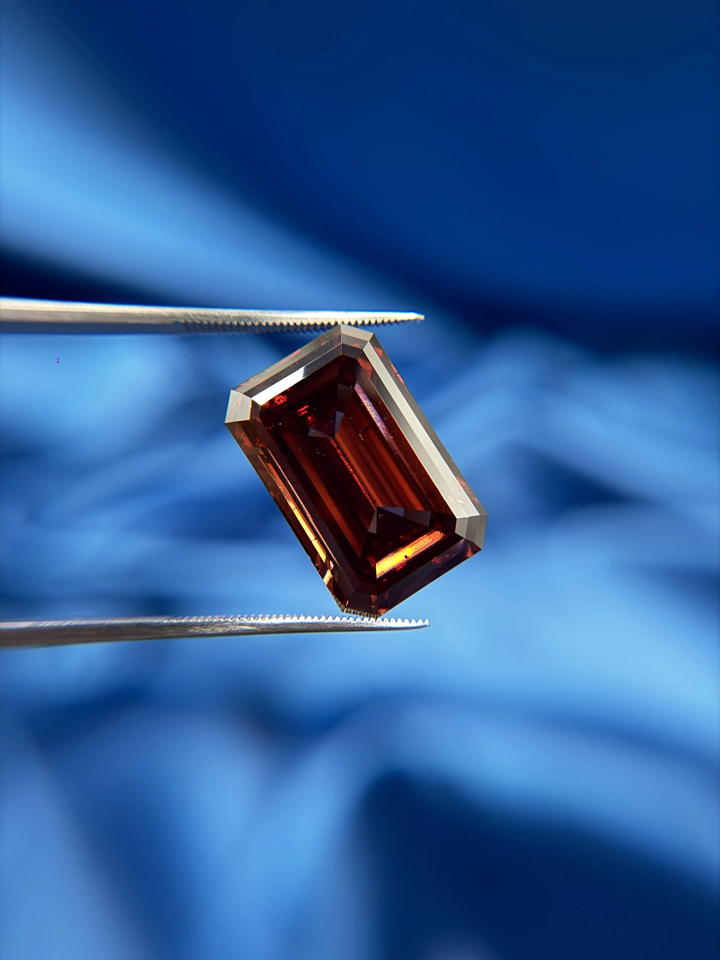 Lab Grown Diamond Emerald Cut, 25.07CT Fancy Pinkish Brown, IGI Certified