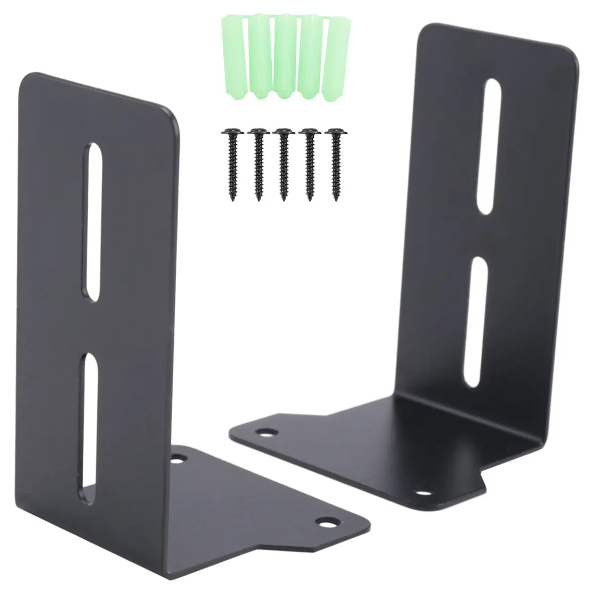 2 x Universal Metal Sound Bar Wall Mounting Brackets - 15kg/33lbs Load Capacity, Anti-Drop Pads, Anti-Scratch EVA Pads, Easy Installation, Brackets+Screws Kit for Household Audio Appliances