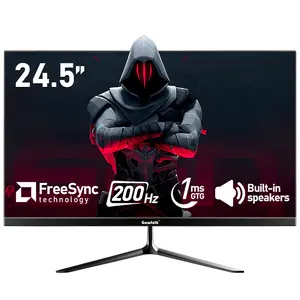 Gawfolk 24.5 Inch PC 200Hz Gaming Monitor, FHD 1080p screen, Built-in speakers,1ms without Bezel, freesync, 99% sRGB, 178 ° Angle View, HDMI、DisplayPort, Compatible with wall mounting 75*75MM