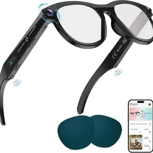 Smart Glasses with Camera and Bluetooth-compatible, 2mp HD Video Recording, Stabilization, WiFi 6, Ai Voice Assistant, Real-Time Translation, Music Playback