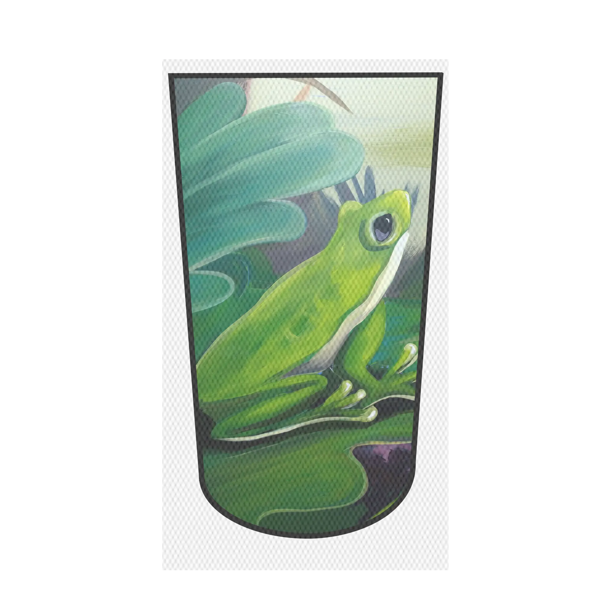 Amputee Sock "Green Frog on lily pad tropical scene adlt", Prosthetic Limb Sock, 3ply Stump Sock