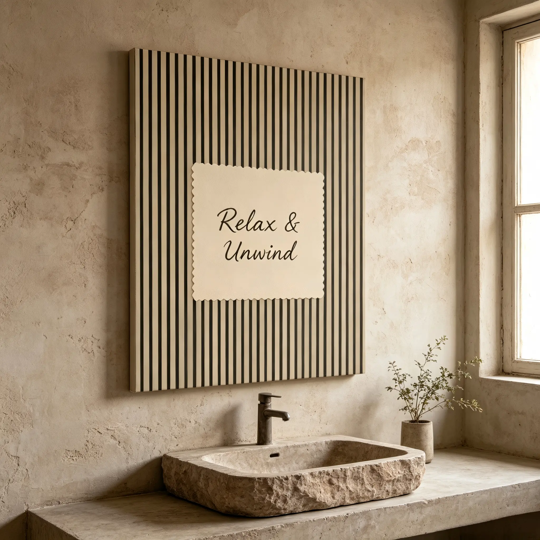 Funny Bathroom Wall Art, Relax &Unwind Canvas Print, Black Stripe Toilet Decor, Modern Farmhouse Bathroom Sign,Girly Decor,Wall Hanging,Bathroom Gift,Farmhouse Decor,Canvas Wall Print