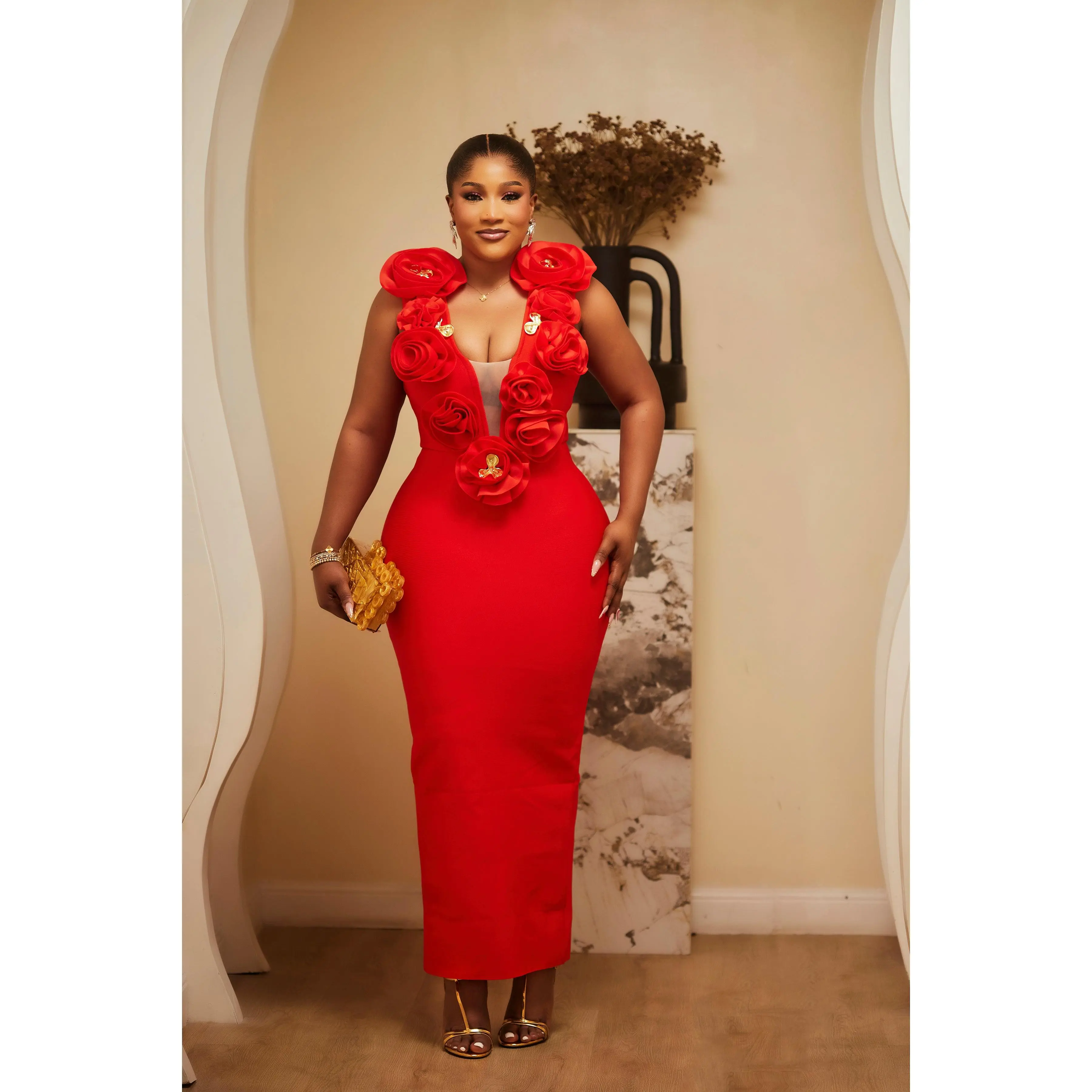 Scarlet Rose Luxe Midi Dress