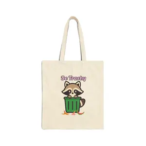 Be Trashy Racoon Tote Bag, Eco-Friendly Shopping Bag, Funny Gift for Animal Lovers, Reusable Grocery Tote, Perfect for Earth Day