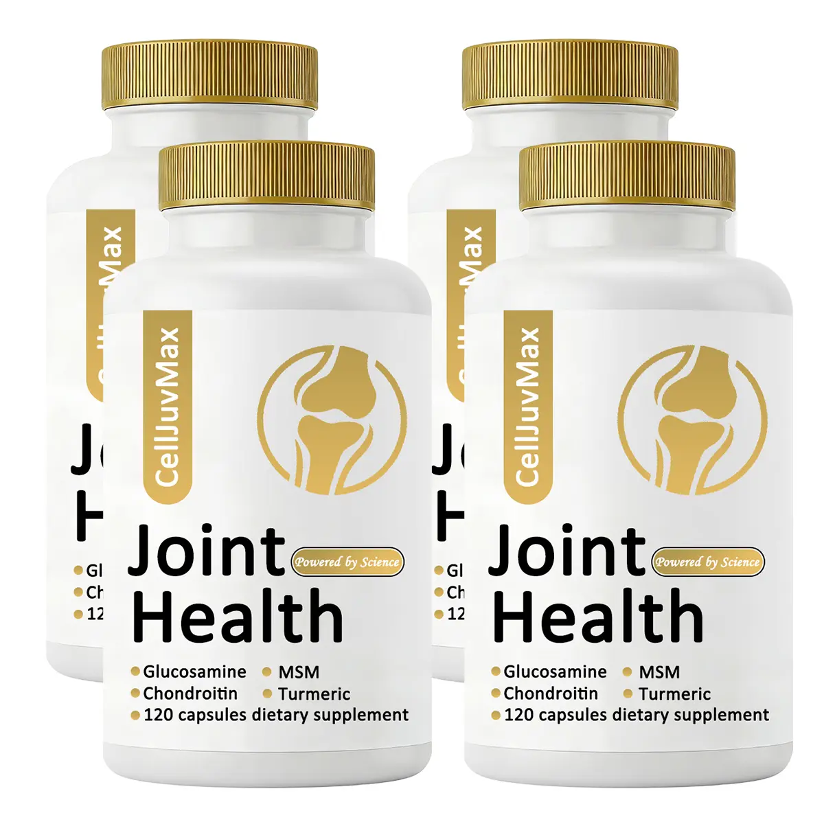 Natural Joint Support Supplement for Women & Men - with Glucosamine, Chondroitin, MSM & Turmeric, 120 Capsules