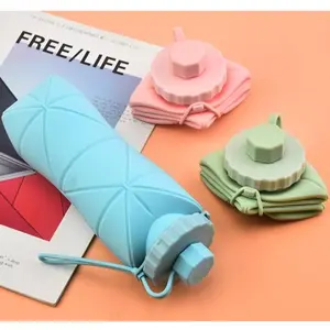 Foldable Collapsible Water Bottle 600ml - Lightweight Leak-Proof for Travel & Outdoor Activities
