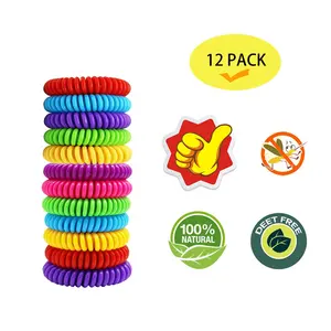 12-Piece Anti-Insect Mosquito Repellent Bracelets, Long-Lasting Protection, Natural Ingredients, Effective Bug Deterrent for Adults & Kids, Insect Proof, Mosquito Repeller