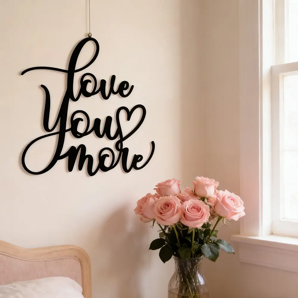 Iron Wall Art, Art Work For Wall Decor, Letter Pattern Wall Decor, Letter Print Design, Wall Hanging Ornament for Home Living Room Bedroom Interior, Home Decor, Room Decor, Bedroom Accessories, Wall Decoration, Hangable