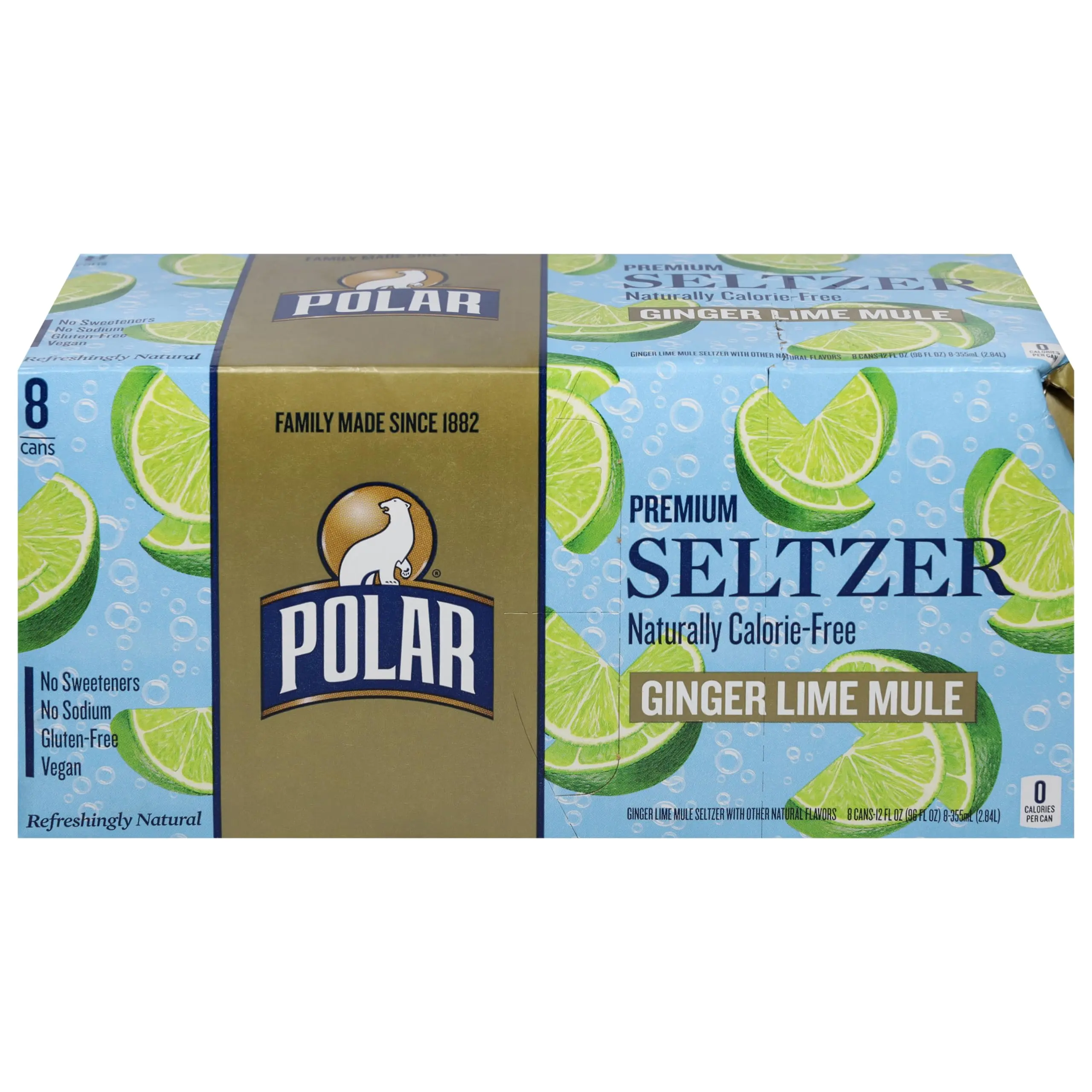 Polar Seltzer, Ginger Lime Mule, 12 Fl Oz, 8 Pack