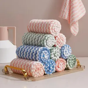 10 Counts Microfiber Cleaning Cloth, Super Soft Absorbent Dish Towels Rags Cloths for Washing Dishes and Kitchen Drying Cleaning Home Cleaning, Random Color