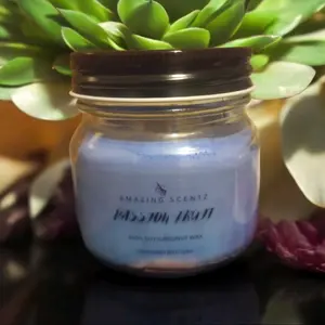 Passionfruit Mason Jar  Homemade Candle 8oz-Perfect Home Decor Scented Aroma Room Freshener Ornaments