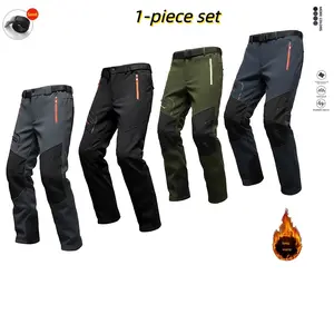 Black Friday Warm Casual Work Pants for Spring Autumn Winter Mens Straight Leg Fleece Lined Outdoor Trousers with Zippered Pockets Waterproof Windproof Menswear