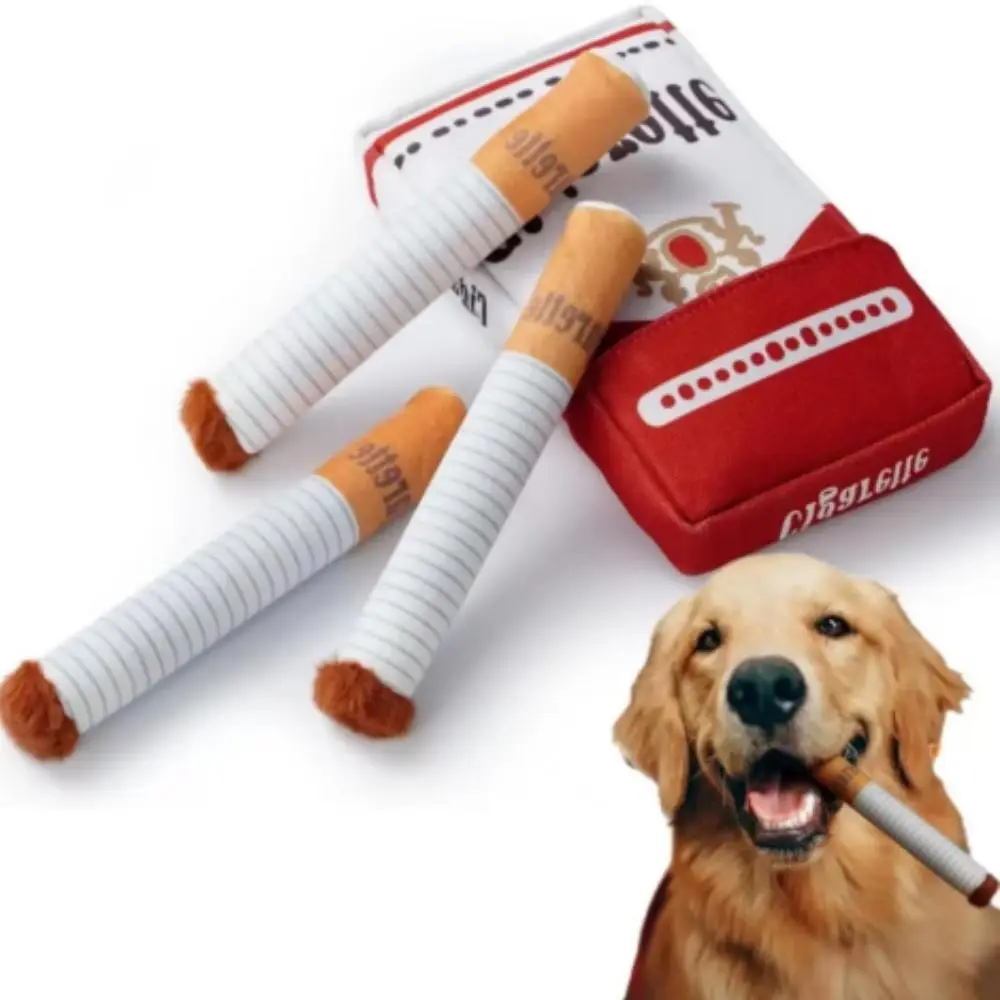 Cigarette Design Dog Toy, 2 Counts Interactive Squeaky Dog Chew Toy, Fun Novelty Dog Toy, Suitable for Small Dogs, Small and Medium Dogs, Dog Accessor