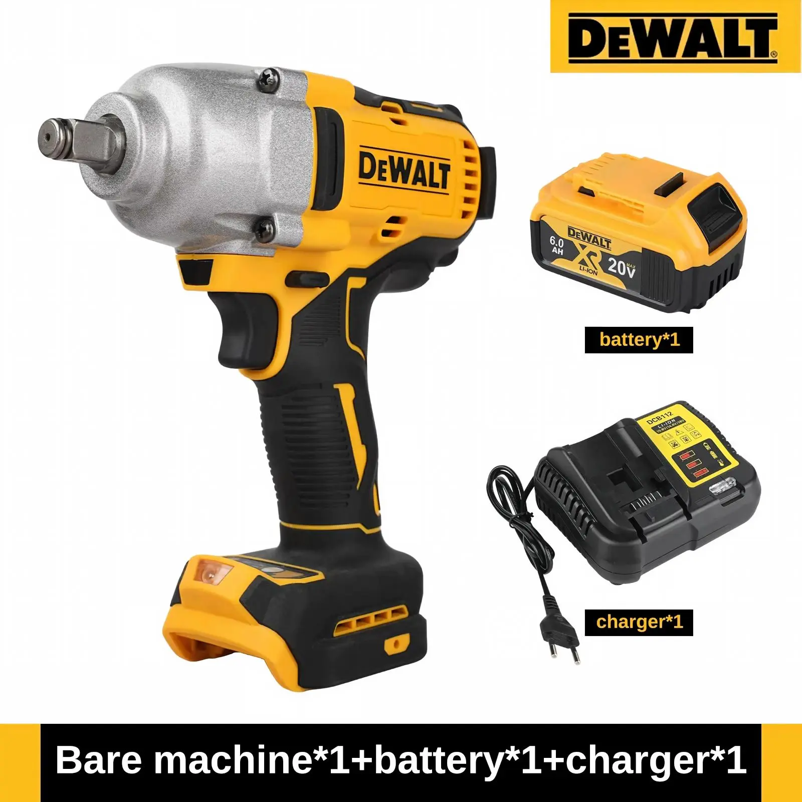 DCF900 DEWALT 1/2" Cordless Impact Wrench Complete Power Tool Kit