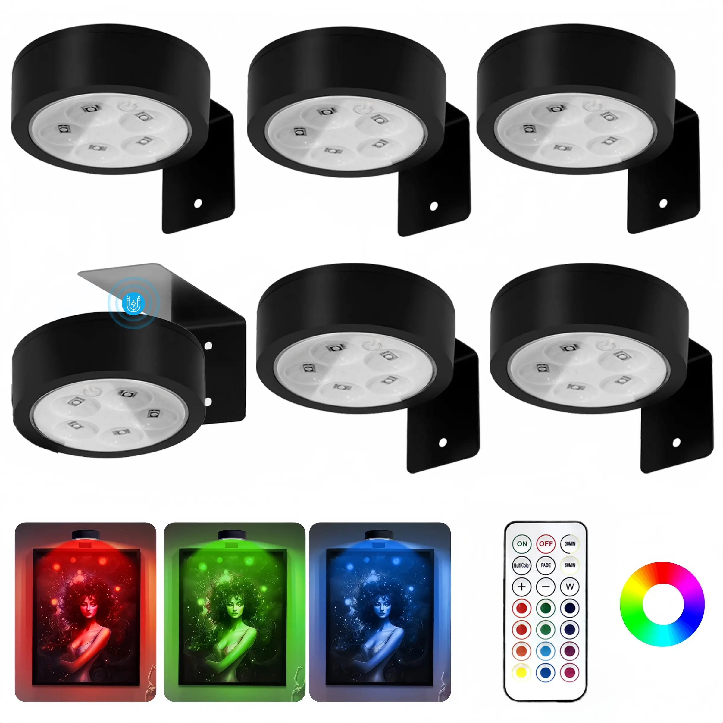 Battery Powered Drawing Light, Magnetic Wireless Picture Lamp, 20 RGB Colors, Adjustable Timer Mode, Art Display and Decoration, Modern Mood Lighting, Decorative Atmosphere Light, Indoor Lighting, Wall Mounted Lights