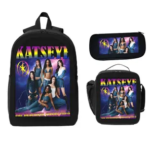 Character-Themed 3-Piece Pitch Black Student Backpack Set - Backpack, Lunch Bag, Pencil Case - Exclusive for Fans, Character-Themed Backpacks, Pitch Black Backpacks