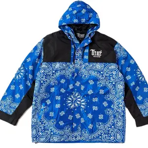 True Collections TRUCE COLLECTIONS Bandana Wind Breakers Original & Custom Colors Blue Paisley Print Jacket