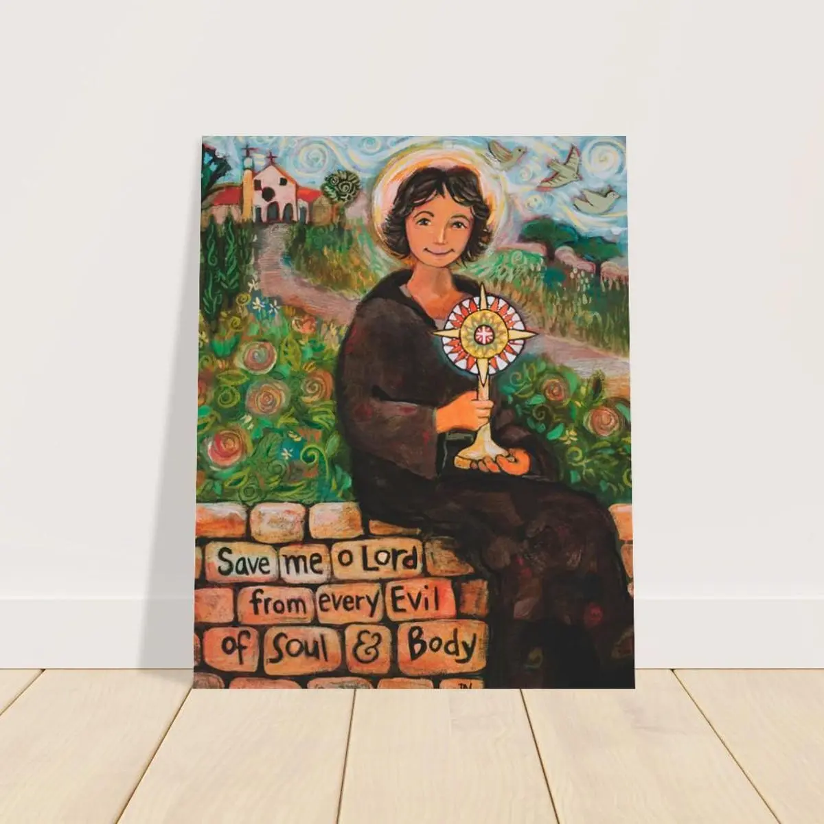 Unframed, Room Decor, Power of Eucharist, Catholic Biblical Poster, Female Saint, Patron of Sore Eyes, Saint Clare of Assisi