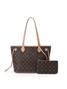 Women's Fashionable Leather Handbag Set with Zipper Closure & Large Capacity Wallet, Perfect for Work Commuting