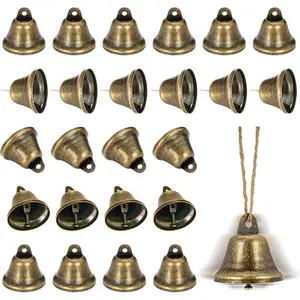 Multiple Vintage Brass Bells, Bronze Bell Charms, Retro Mini Pendants, Wedding Door Decor, Dog Collar, Christmas Halloween DIY Crafts