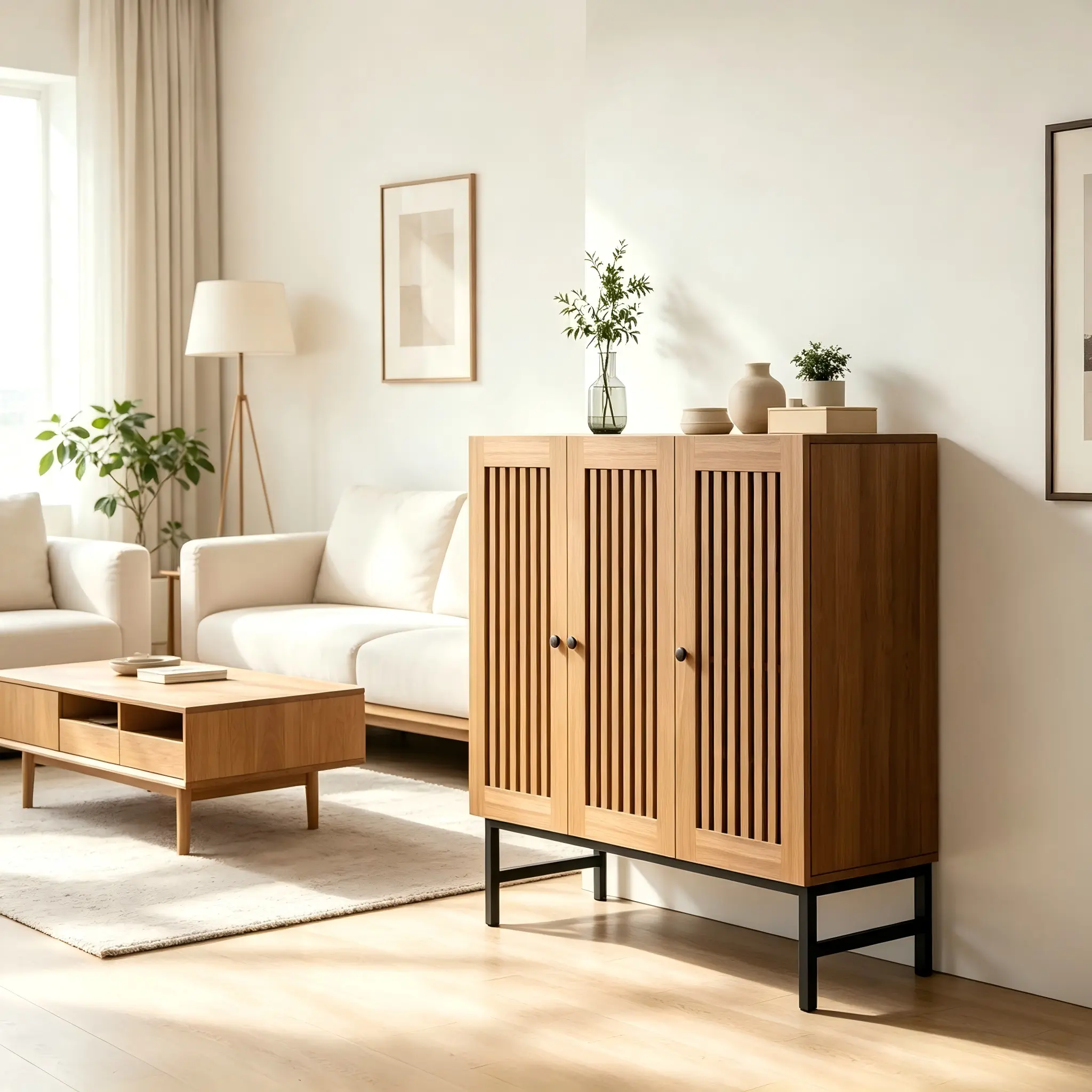 Multifunctional Storage Sideboard Cabinet with Doors,Floor Storage Cabinet,Freestanding Side Cupboard Pantry with Adjustable Shelf for Bathroom Living room Furniture Organization storage cabinets drawer dresser Cupboard Organizer