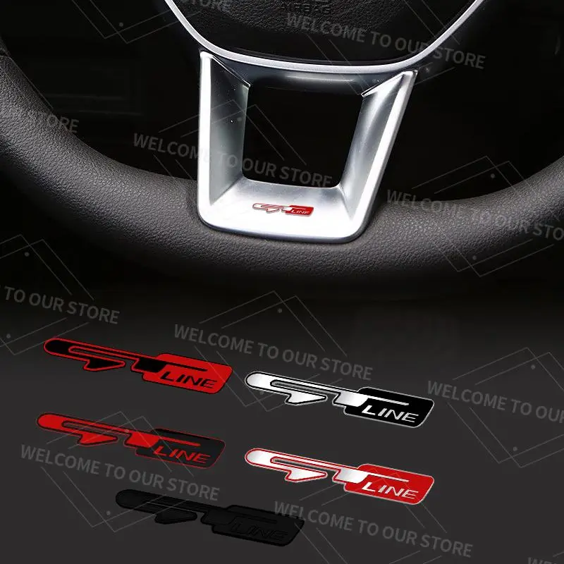 GT Line Badge Auto Interior Metal Logo Emblem Car Steering Wheel Sticker For Kia Sorento Ceed Picanto Stinger Stonic K3 K7 K5 K9