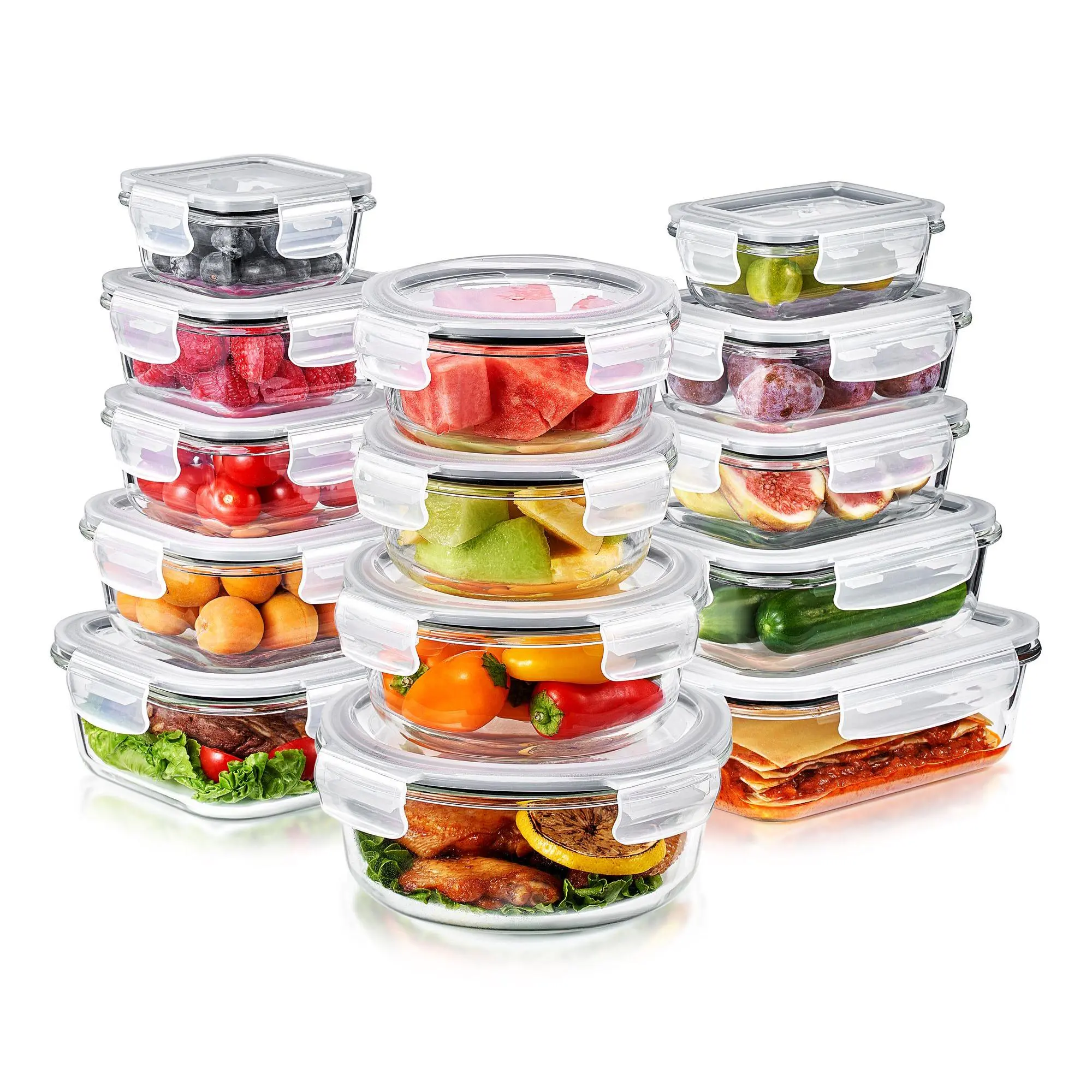 Sorbus 28-Piece Glass Food Storage Containers with Lids