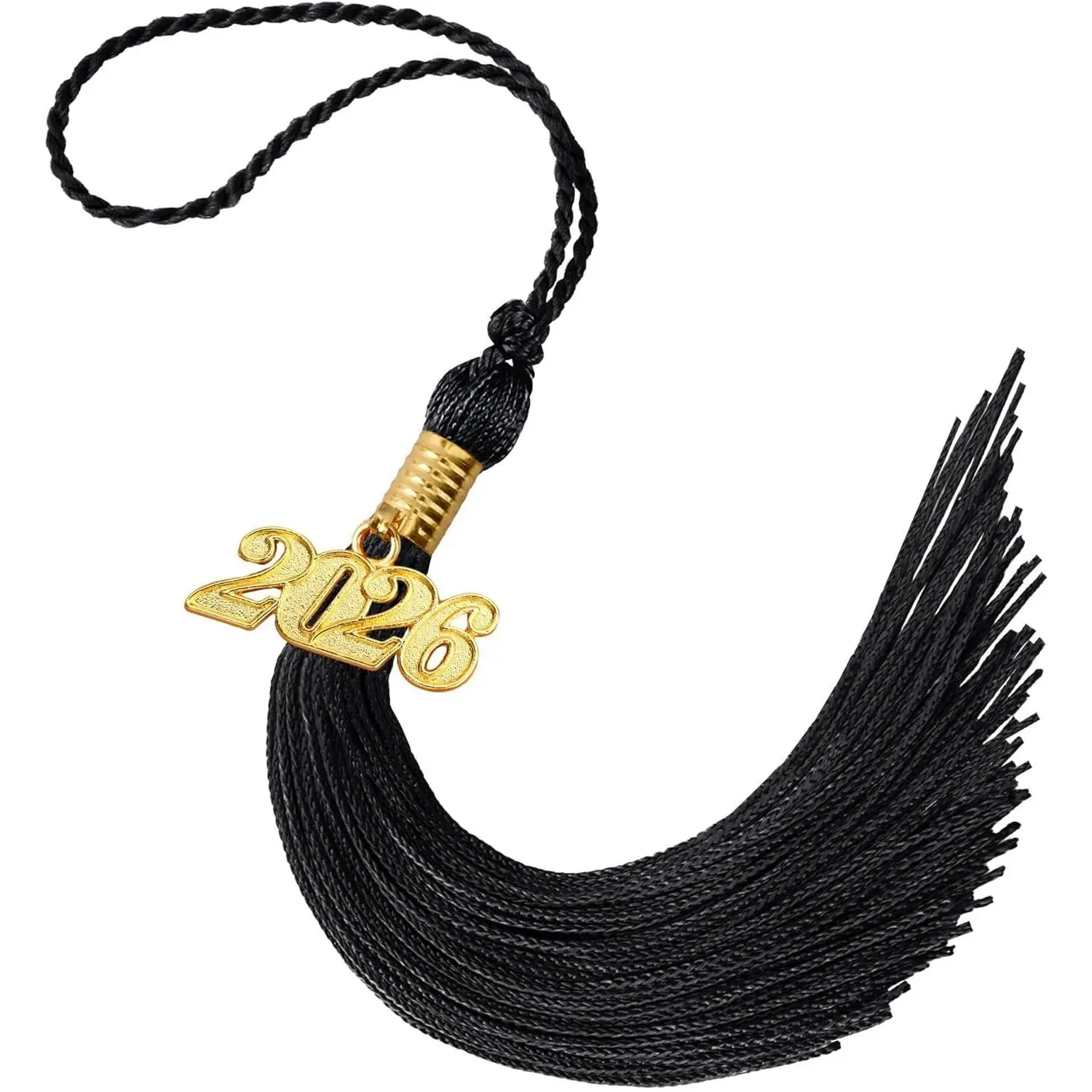 2026 Tassel Graduation, Black Graduation Tassel, Tassel Charms for Graduations Cap Decorations, Tassels Memorial Grad Cords Class of 2026 College High School Graduate Hat Ceremonies Accessories