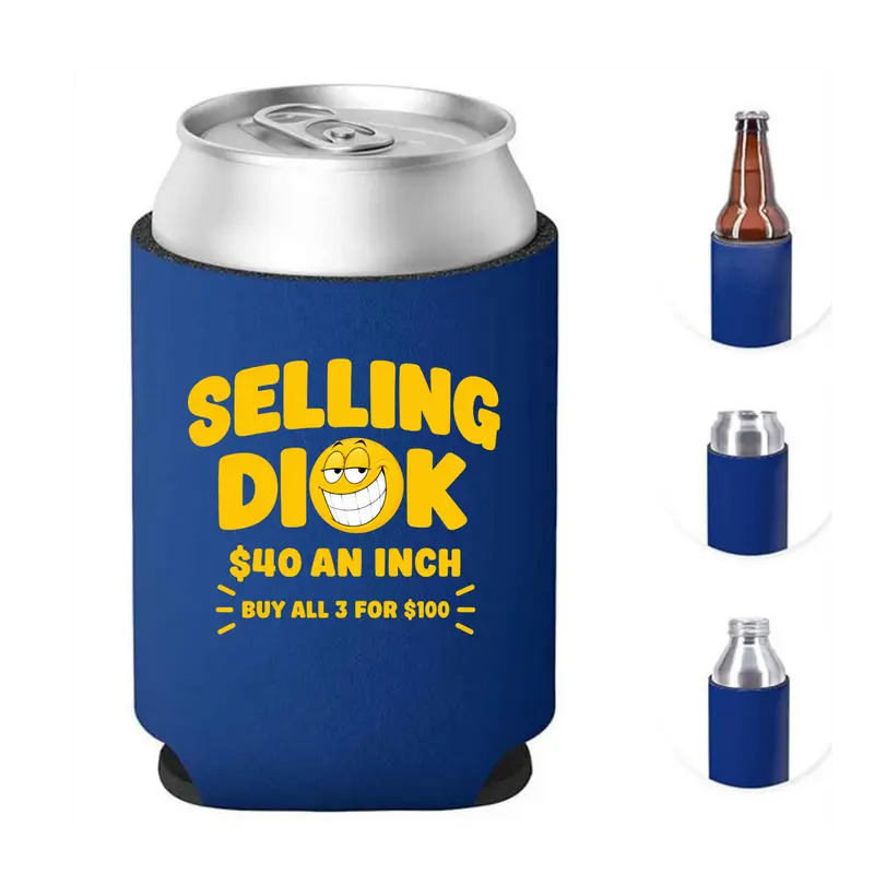 SELLING DI@K 40-Inch Printed Reusable Funny Can Cooler - Insulated Beverage Holder, Kitchenware Drinkware Accessory