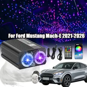 Dual Color RGBW Meteor Twinkle Starlight Headliner Kit, 1200pcs*0.03in*9.8ft/1300pcs*0.03in*12.5ft, 32W Fiber Optic Lights + Shooting Stars, Bluetooth APP + Remote Control, Music Sync Star Lights for Ford Mustang Mach-E 2021-2026