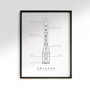 Ariane 6 Poster, European Space Agency, Rocket Blueprint Poster, Space Print Vintage, ESA Rocket Print, Wall Art Decor, Home Decor, Poster Print, Birthday Present